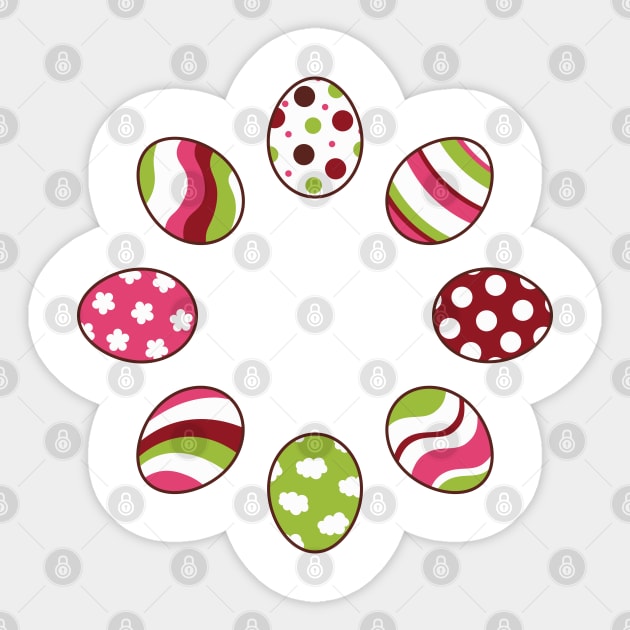 Eggs | Pink Green | Stripes | Dots | Clouds | White Sticker by Wintre2